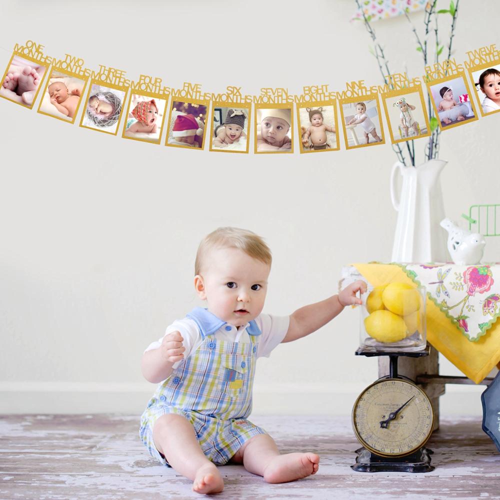 Guirlande de photos anniversaire première année bébé